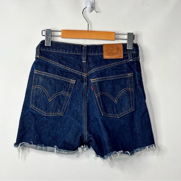 🔴 SOLD- Levi’s Ribcage High Rise Button Fly Cut Off Denim Shorts Distressed - Picture 2 of 11